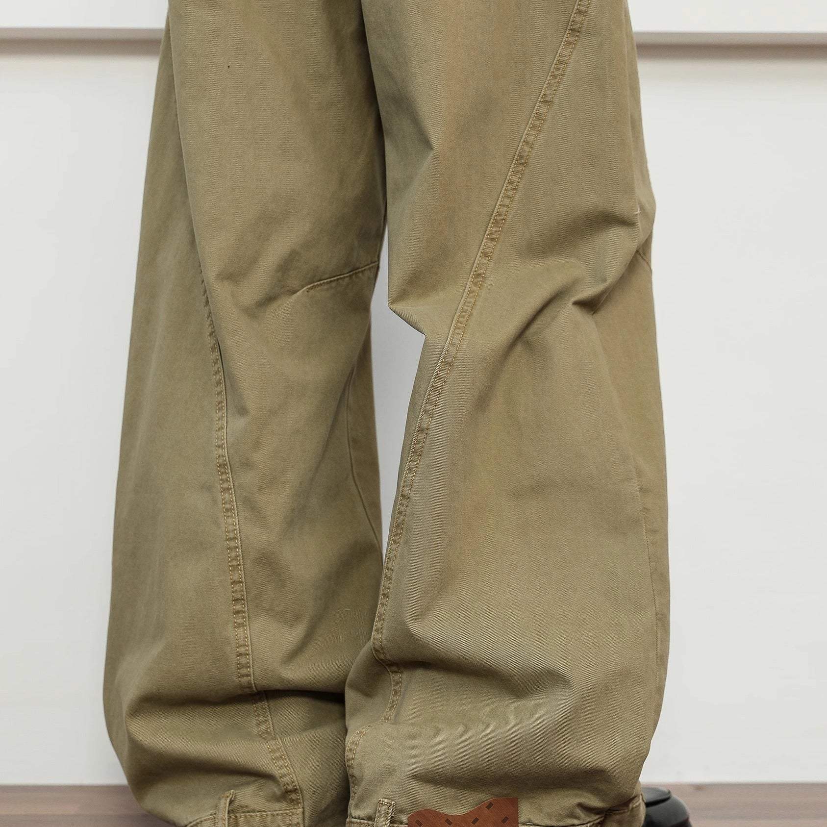 Retro Deconstruction Wide-leg High-end Khaki Pants